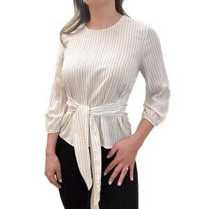 Stradivarius Striped Blouse with Self Tie Front or Back | Small